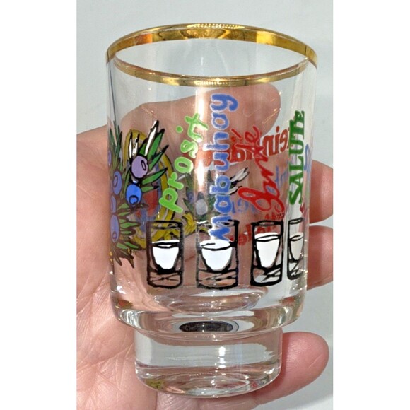 Vintage Ruhrglas Schnapsglaser Kasino Mit Dekor Schnapps Glasses Gold Rim 6 - Picture 15 of 16